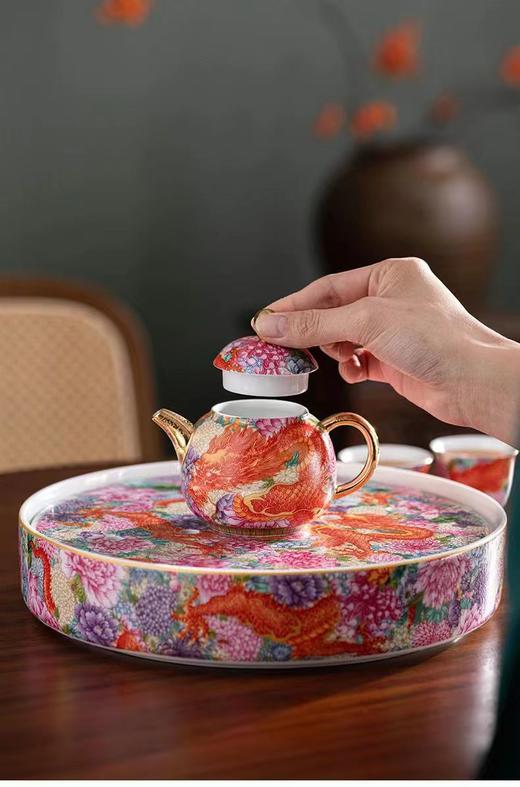 腾龙盛世万花珐琅9头茶器套装 商品图0