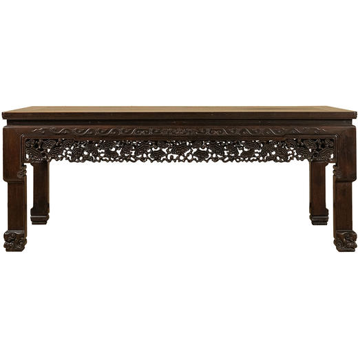 清 红木透雕灵芝纹大画桌 商品图5