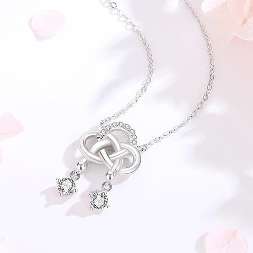 【中国结】S925银缠绕微镶锆石项链【JHY-N000650B】 商品图1