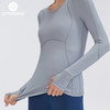 水沐伊朵瑜伽服女秋冬高弹透气贴身无束缚感长袖上衣5528 商品缩略图3