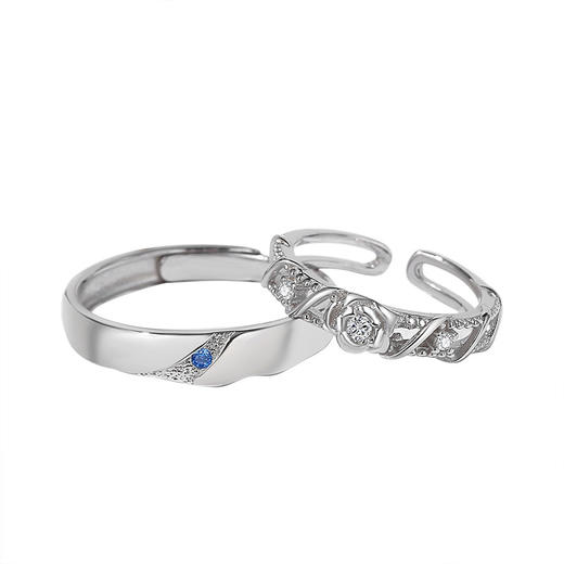 【荒漠玫瑰】S925银玫瑰情侣戒指【JHY-C000579B】 商品图4