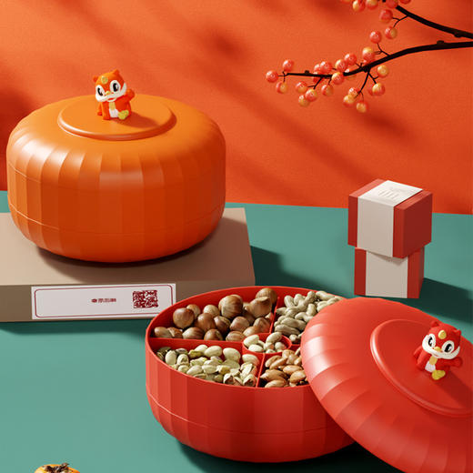 【伴手礼❗️醒狮灯笼糖果盒】新年爆款果盘喜事糖果盘国风醒狮分格果盘高端客厅摆件坚果盘伴手礼新年礼盒年货礼盒 商品图2