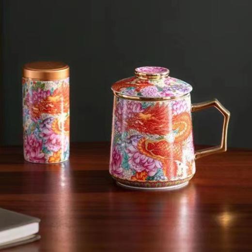 腾龙盛世万花珐琅杯罐套装 商品图0