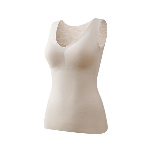 秋冬季蚕丝羊毛保暖背心，体验温暖与梦幻的奇妙结合，穿上一体式发热无痕背心，感受蚕丝柔软与马甲舒适并存。稳固杯制，完Mei展现女性曲线，让你保暖与时尚并行！ 商品图5