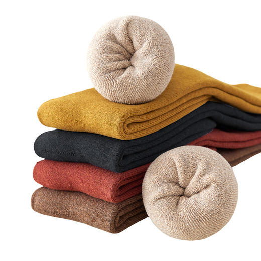 洁丽雅2双装长筒袜子女毛圈加厚保暖长筒小腿女袜高弹亲肤袜子女 商品图10