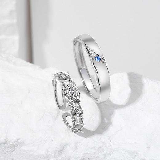 【荒漠玫瑰】S925银玫瑰情侣戒指【JHY-C000579B】 商品图3