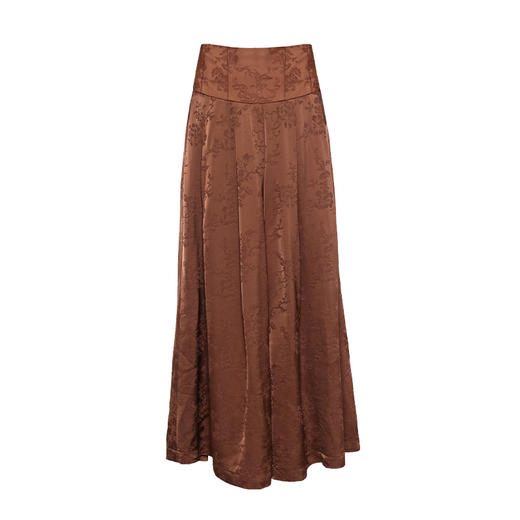 荷言GL 暖阁 兰花芳草纹重磅提花阔腿裤复古百搭 商品图2