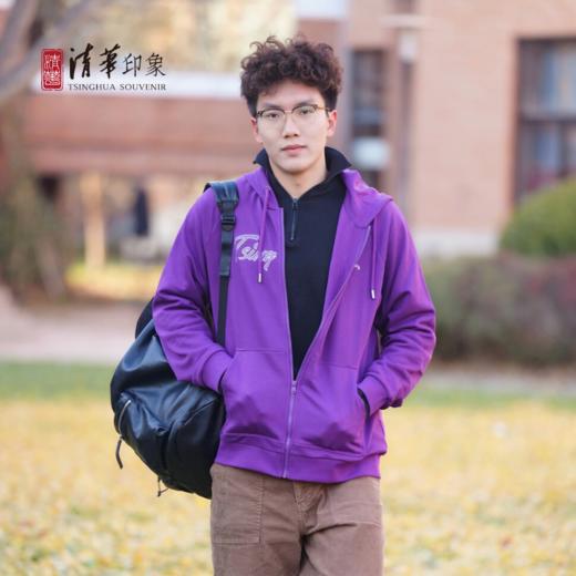 清华文创英文款拉链帽衫 商品图2