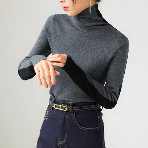 南油女装 针织双面毛衣 冬季法式款 简约高领 长袖百搭 商品图0