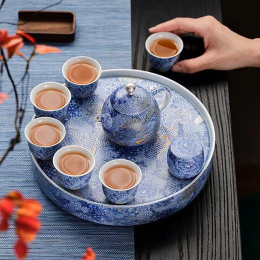 腾龙盛世999纯银掐丝珐琅青花12头茶器套装 商品图2