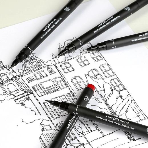 日本三菱针管笔PIN-200绘图漫画用防水黑色勾线笔 商品图2