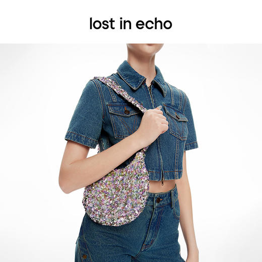lost in echo设计师款小众新年闪片派对小号水滴单肩包腋下包女 商品图2