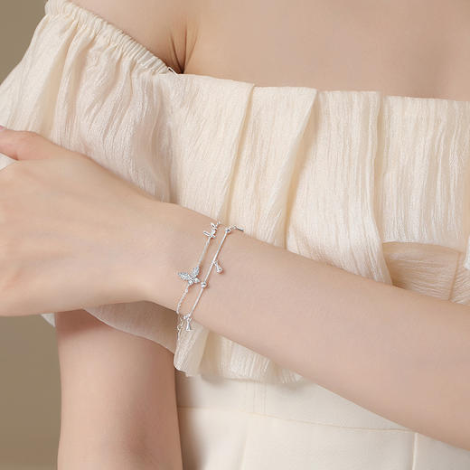 【飞舞蝴蝶】S925银双层手链【JHY-A000832Y】 商品图2