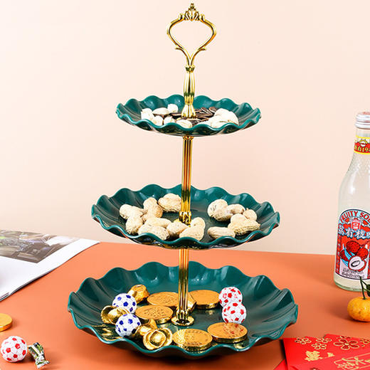 【北欧轻奢风❗️三层创意果盘】轻奢三层水果盘家用糖果盘多层果盘零食蛋糕盘客厅婚礼节日甜品架新年礼盒年货礼盒 商品图2