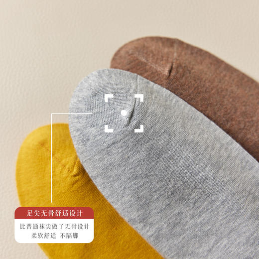 洁丽雅5双装中筒女袜棉质亲肤堆堆袜简约纯色高弹舒适袜子女士 商品图5