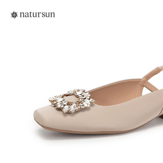 natursun凉鞋女款外穿秋季一字带低跟鞋夏季法式晚风单鞋N24224517 商品图3