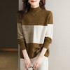 拼色毛衣女秋冬新款，时尚洋气加厚半高领打底衫套头系带上衣CC-27-2388 商品缩略图1