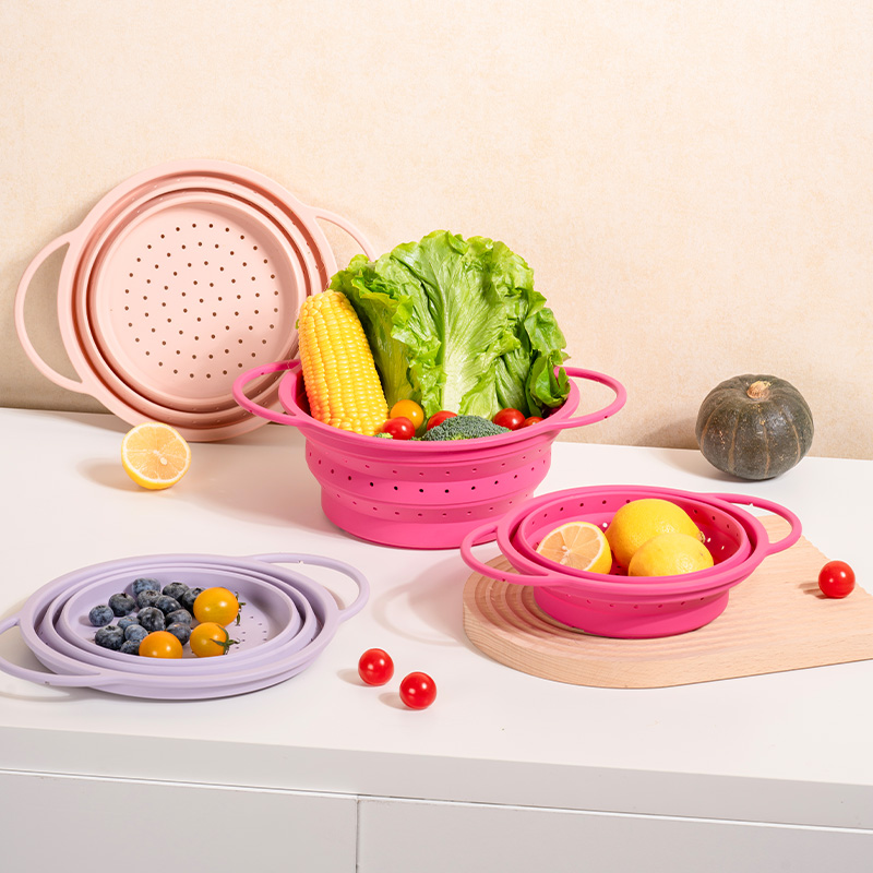 OTB铂金硅胶折叠沥水篮