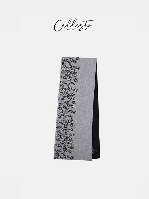 callisto灰色全绵羊毛围巾 FSSCF006C 商品图0