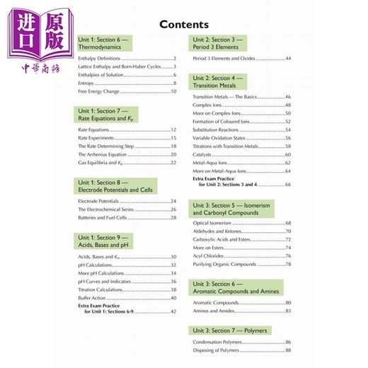【中商原版】英国原版CGP教辅 2018年新的A-Level化学AQA 第2年完整修订与实践New A-Level Chemistry for 2018 AQA Year 2 Co 商品图1