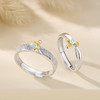 【爱情萌芽】S925银叶子爱心情侣对戒【JHY-C000555BX】 商品缩略图1
