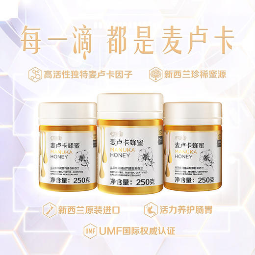 安利天地风物麦卢卡蜂蜜UMF20+ 250克一瓶 商品图1