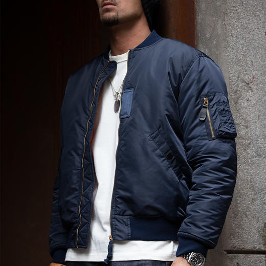 工装优选 美式复古二战军绿色MA-1飞行夹克短款保暖加厚棉衣男潮 商品图4