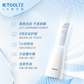 松下（Panasonic）冲牙器洗牙器水牙线 洁牙器去除牙结石 6维呵护5档调节 便携式设计 EW1423