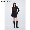 NEELLY纳俪商场同款冬季新款衬衫女洋气百搭黑色藕节袖莱赛尔内搭N23121B01212 商品缩略图1
