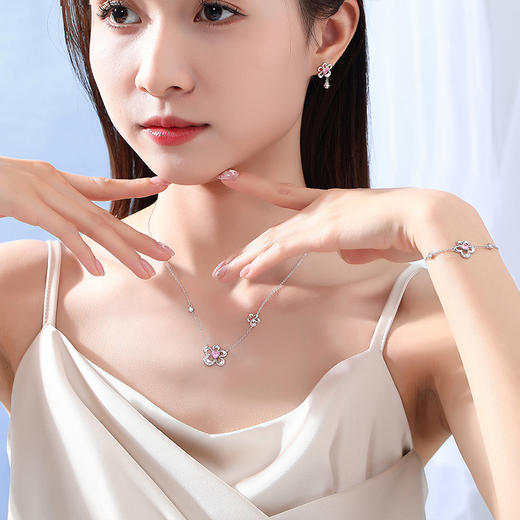 【花海心田】S925银爱心花朵耳饰【JHY-E000554B】 商品图1