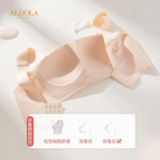 雅黛丽内衣女小胸聚拢无痕薄款透气胸罩无钢圈调整型美背女士胸罩 商品图3