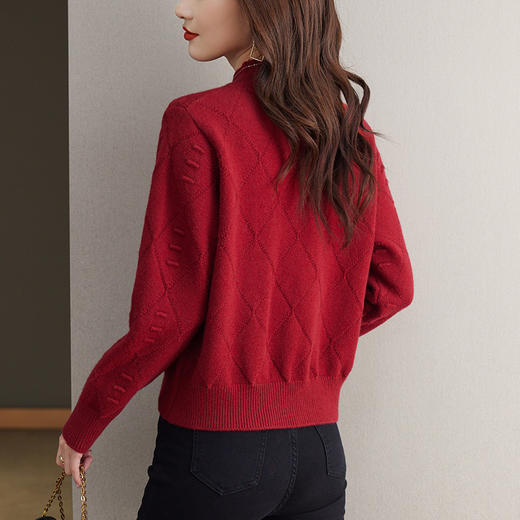 短款毛衣女小个子加厚内搭半高领打底衫时尚洋气上衣CC-27-2393 商品图3