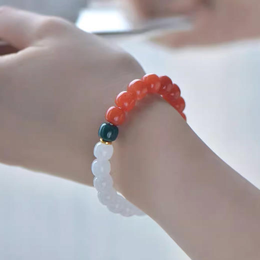 南红玛瑙和田玉手串 商品图3