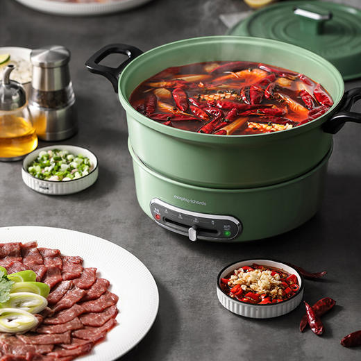 【摩飞多功能料理锅MR9087】家用分体式鸳鸯火锅涮煮烤焖炒电煮锅轻煮锅 商品图2