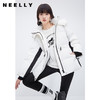NEELLY纳俪商场同款黑白撞色工装羽绒服女真貉子毛领保暖抗寒外套N23121L01216 商品缩略图2