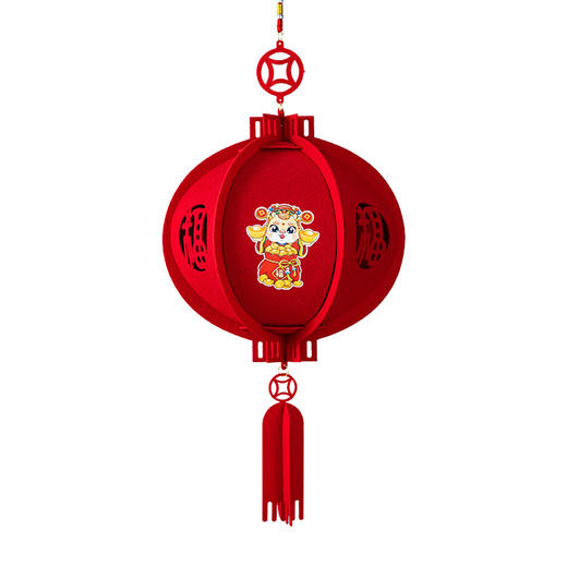 【立体不变形❗️喜迎新年挂件】方形双层宫灯 圆形宫灯 蛇年过年春节福字灯笼新年元宵装饰挂饰商场家用室内场景布置 商品图4