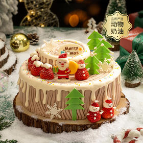 【圣诞树桩】圣诞节限定款蛋糕，手工刻制树桩年轮和大颗草莓甜润清新，奏响舌尖的圣诞颂歌（赣州幸福西饼蛋糕q）