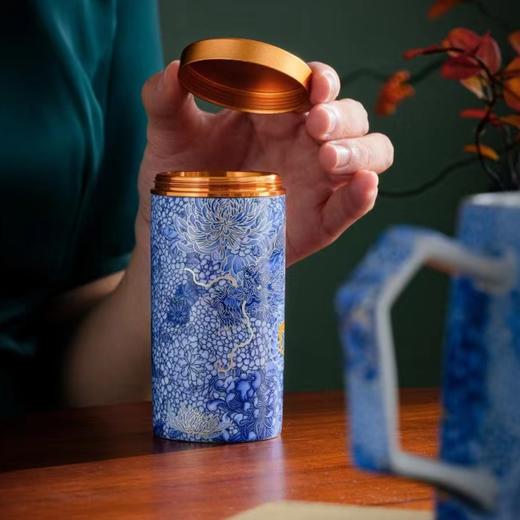 腾龙盛世999纯银掐丝珐琅青花杯罐套装 商品图3