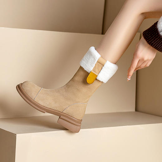 舒适保暖，厚底加绒毛毛鞋马丁靴XWJ-X180-16 商品图10