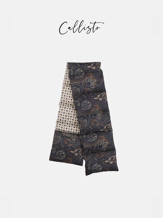 callisto咖色全桑蚕丝羽绒围巾 FSSCF002C 商品图0