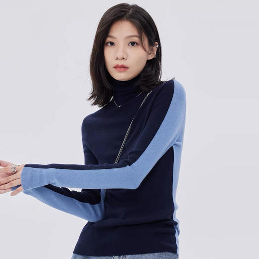 南油女装 针织双面毛衣 冬季法式款 简约高领 长袖百搭 商品图2