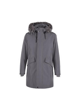 callisto灰色中长款可拆卸羊毛皮内胆尼克服 FRFUR028C