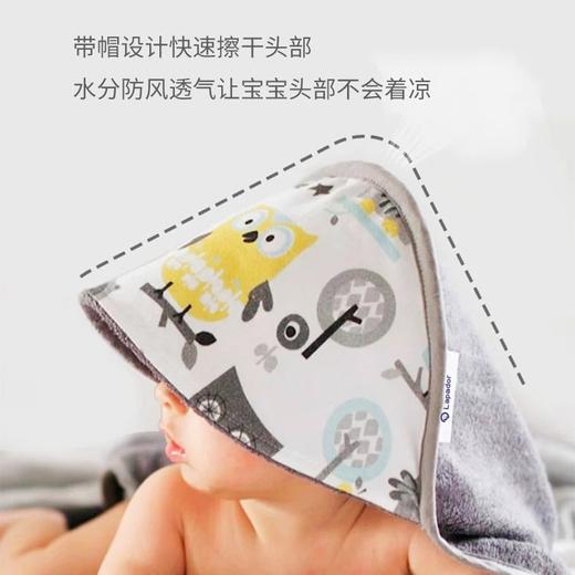 Lapador芬兰婴儿竹棉浴巾宝宝洗澡巾超柔软吸水儿童带帽斗篷浴袍 商品图2