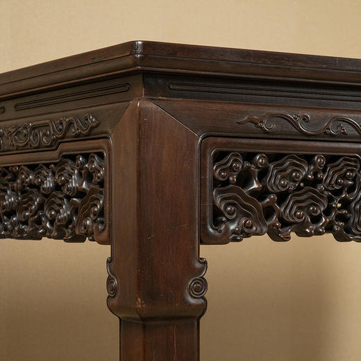 清 红木透雕灵芝纹大画桌 商品图1