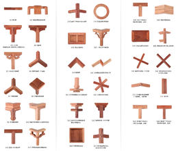34种常见榫卯结构模型（缅甸花梨）红木模型教学模型（运费到付）