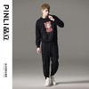 PINLI品立2024冬季新款压褶印花卡通猫圆领套头卫衣男BG233109047 商品缩略图1