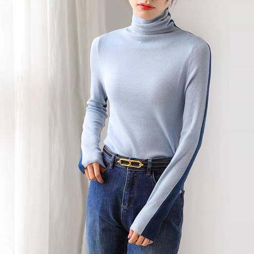 南油女装 针织双面毛衣 冬季法式款 简约高领 长袖百搭 商品图6