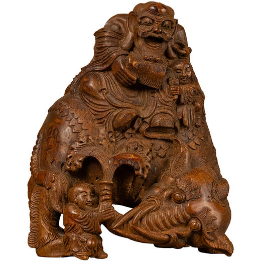 清 竹雕戏象图摆件 商品图5