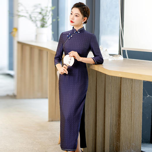 WX-Z12真丝旗袍桑蚕丝 商品图0