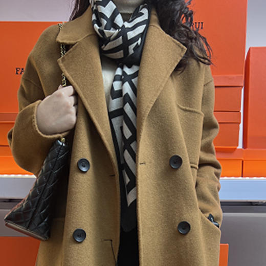 奢姿2024年冬装新款大码女装双排扣气质翻驳领外套胖妹妹时尚外套6534123002-1 商品图1